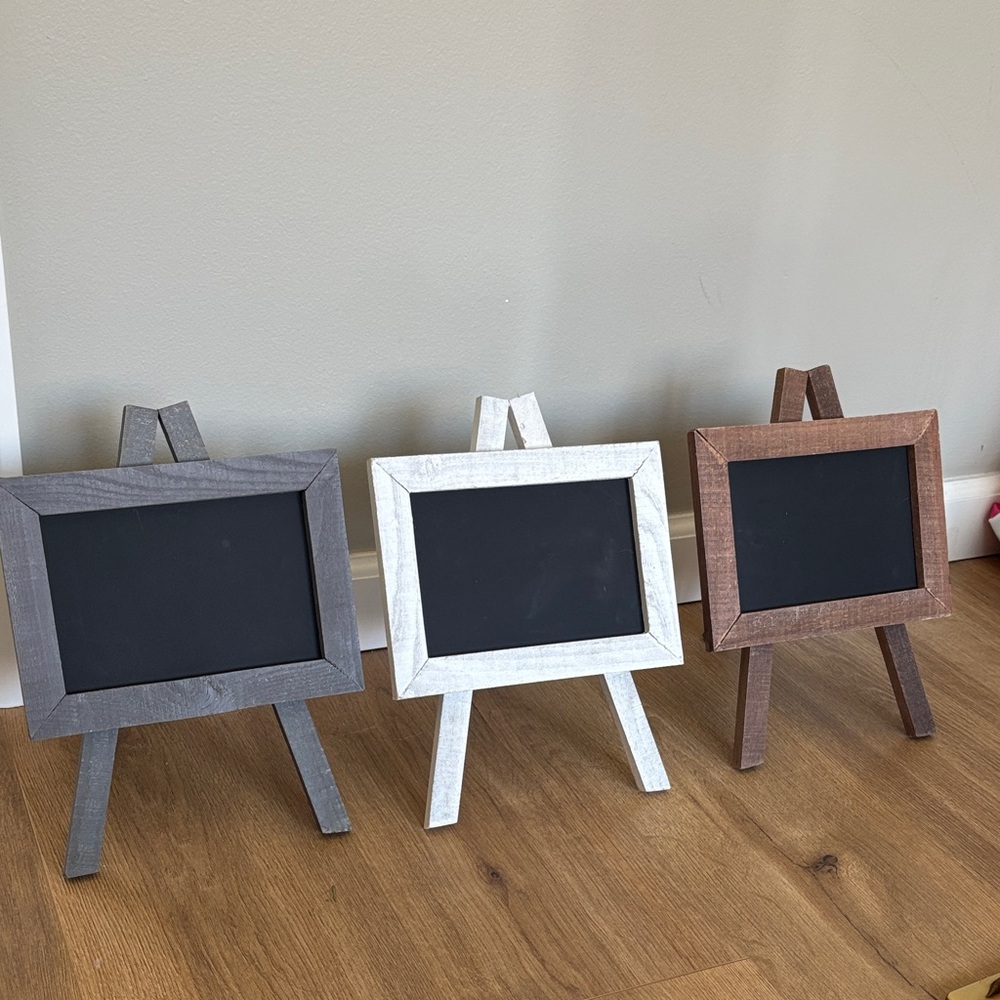 Chalkboard Easel Set - Gray, White, and Brown
